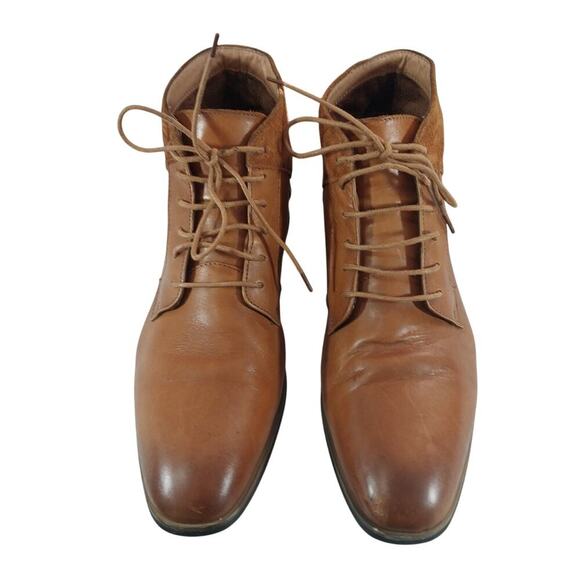 LA MILANO! PECAN BROWN GENUINE LEATHER & SUEDE MEMORY FOAM, ANKLE BOOTS! SZ 13 - Picture 4 of 12